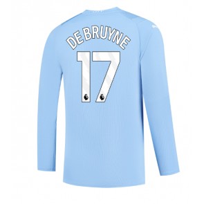 Manchester City Kevin De Bruyne #17 Replica Home Stadium Shirt 2023-24 Long Sleeve